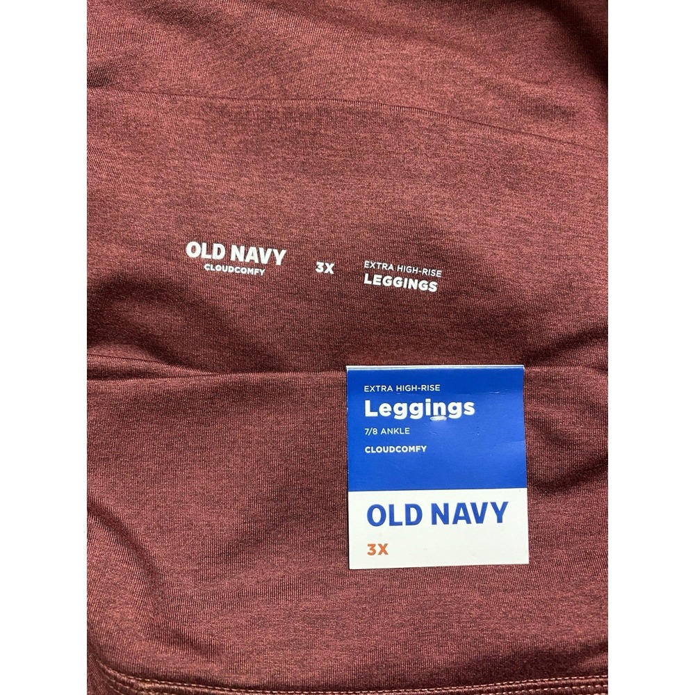 Old Navy Womens CloudComfy‎ Extra High-Rise 7/8 Ankle Leggings Maroon New - Picture 7 of 12